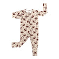 Bamboo Zippered Romper in Football