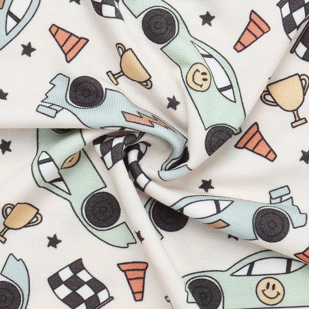 Bamboo Long Sleeve Pajamas in Race Cars