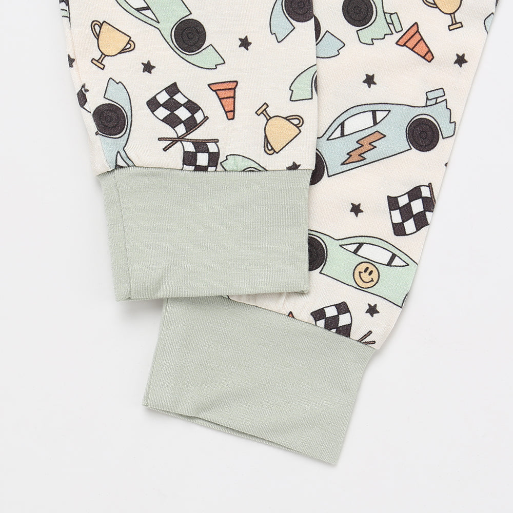 Bamboo Long Sleeve Pajamas in Race Cars