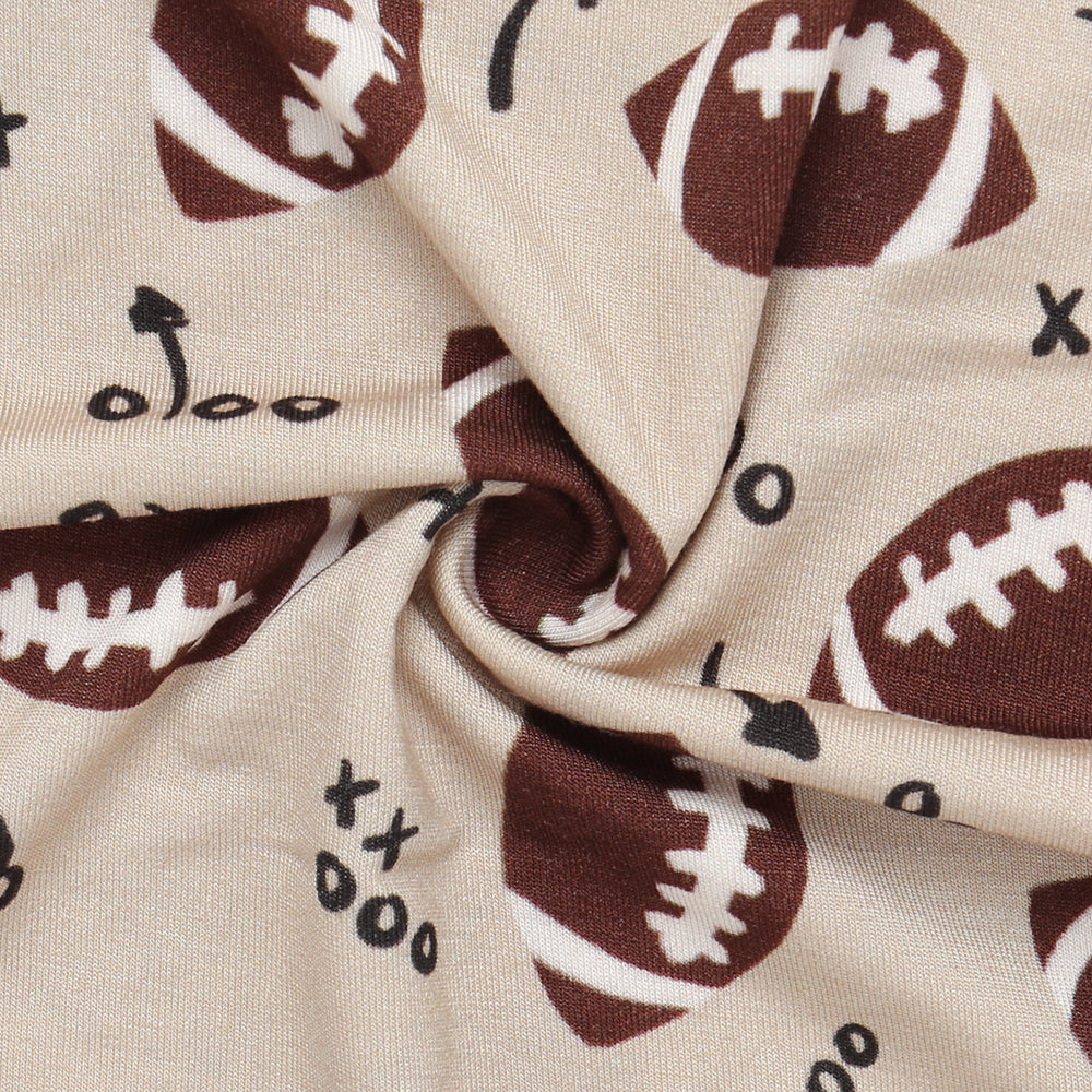 Bamboo Long Sleeve Pajamas in Football